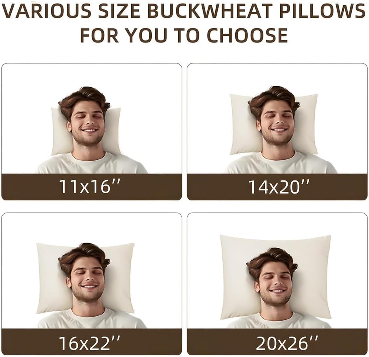 Organic Buckwheat Pillow for Sleeping with Organic Cotton Pillowcase | Kids/Travel Size 11''x16'' Adjustable Firmness & Height for Neck Pain Relief, Buckwheat Travel Pillow For Side/Back Sleepers - view 6