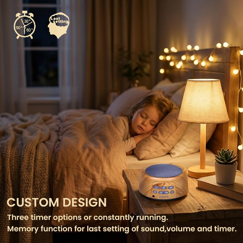 Sleep Sound Machine - White Noise Machine with 27 Soothing Sounds for Sleeping & Relaxation, Timer Settings,Sleep Therapy for Families, Home,Office,Travel.Wood Grain - view 4