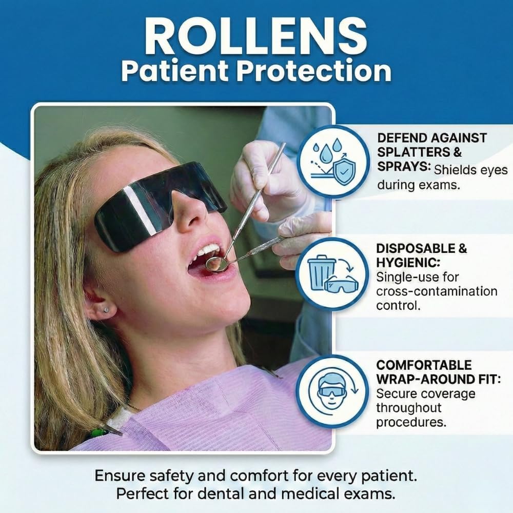 Post Mydriatic Roll Up Specs Disposable Wrap-Around Sunglasses w/ 100% UV Protection (100 Count) - Made in the USA | 100% UV Protection - view 2