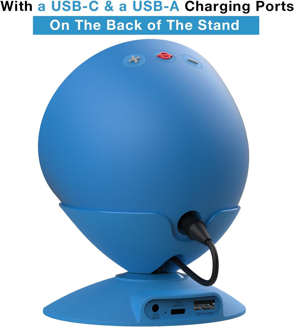 Charging Stand for Echo Spot with USB-C and USB-A Charging Ports for Multiple Devices, Echo Spot Stand Charging Station for iPhone Cellphones and Earbuds (Blue) - view 2