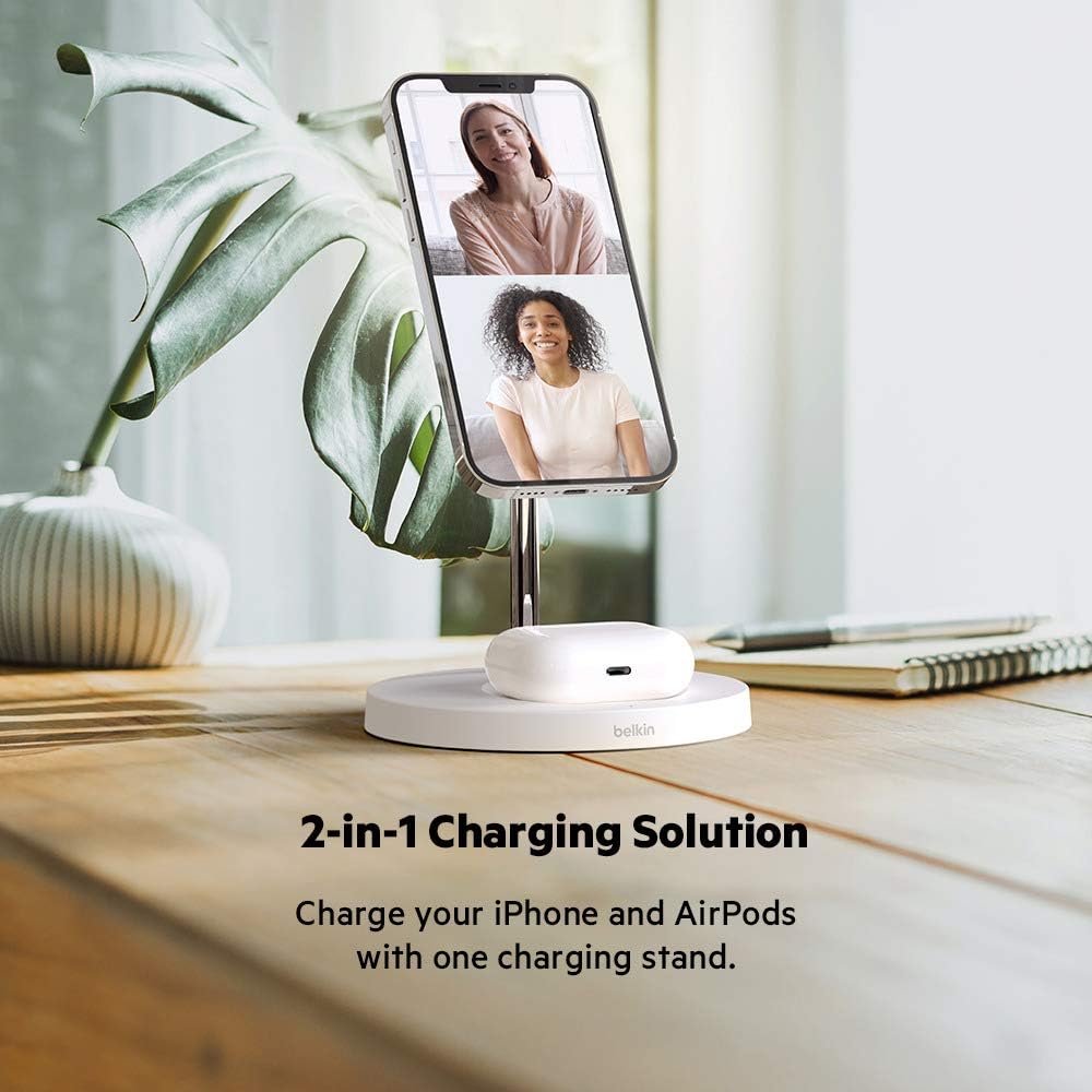 2 in 1 wireless charging stand, fast charger | iPhone 16/15/14/13, AirPods compatible, fast charging station, multi-device desk charger, magnetic - view 4