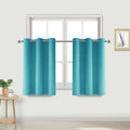 Blackout Curtains - Room Darkening Thermal Insulated Bedroom Curtain - 42 x 36 Inches Long, Set of 2 Window Curtain Panels, Turquoise