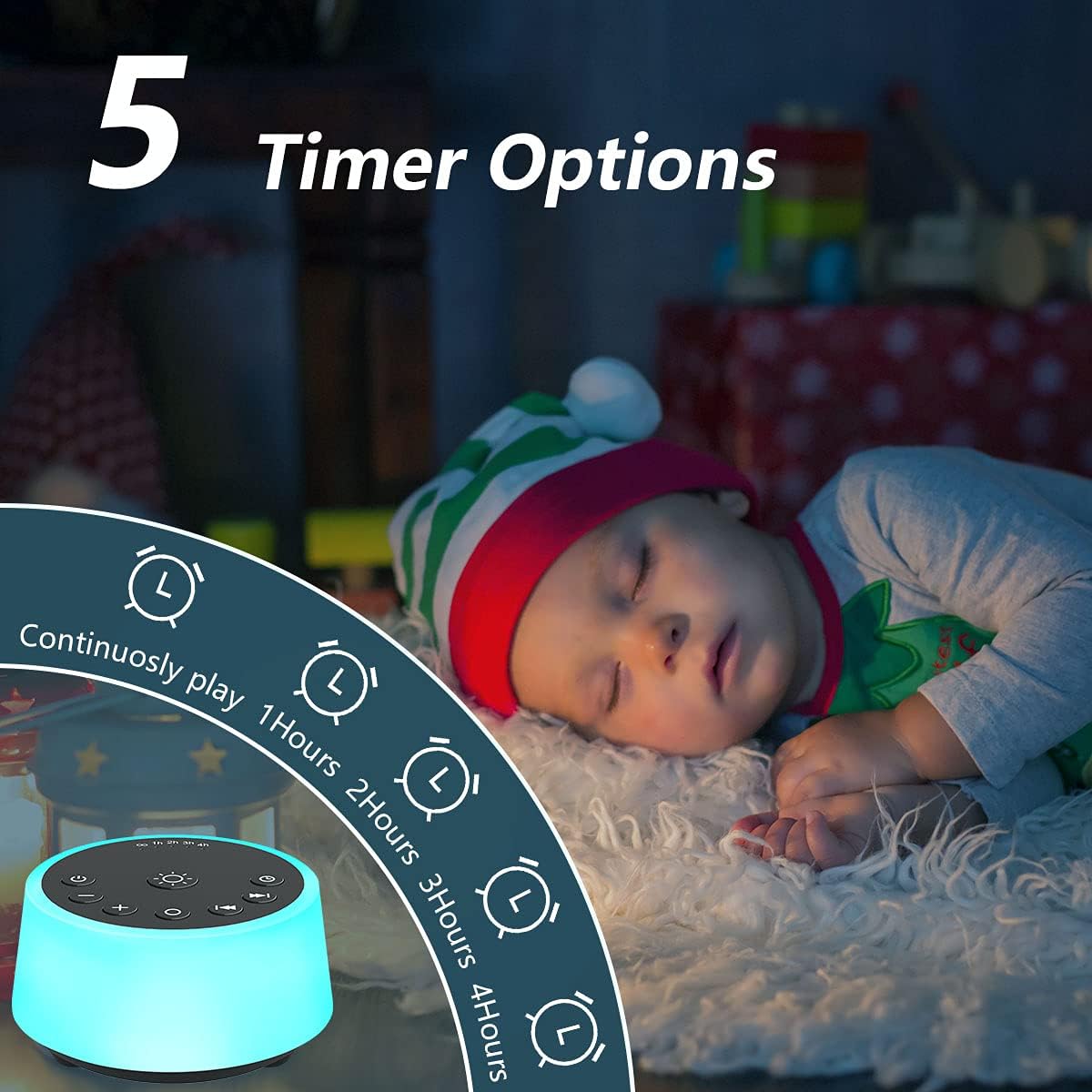 Sound Machines with 10 Colors Night Light 25 Soothing Sounds and Sleep White Noise Machine 32 Volume Levels 5 Timers Adjustable Brightness Memory Function for Adults Kids Baby - view 4