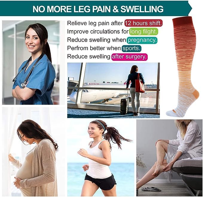 Compression socks women and men, 20-30mmHg, best for nurses, travel, pregnancy - view 2