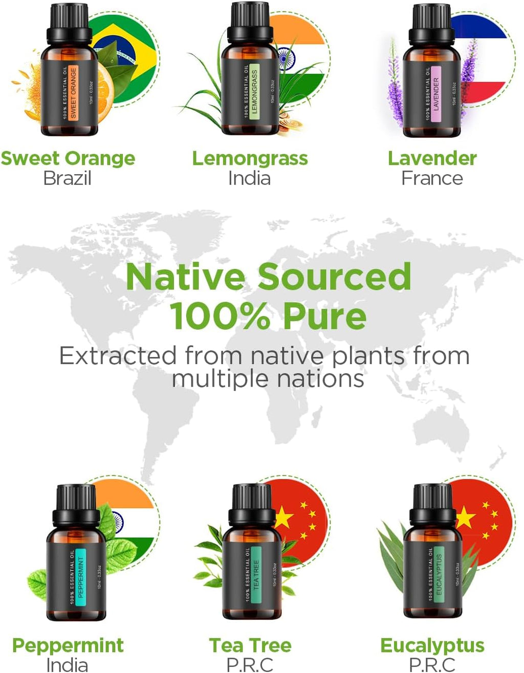 100ml Essential Oil Diffuser for Home with 6 Oils Gift Set, Brown | Gift Set, Essential Oils, Aromatherapy, Automatic Shut-Off, Portable, Quiet, Run up to 8hrs, Cool Mist Humidifier, Large Room - view 5