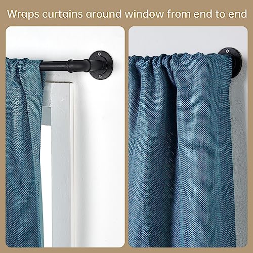 Industrial Curtain Rods, 35 to 75 Inches, 7/8 Inch Diameter, Black - view 5