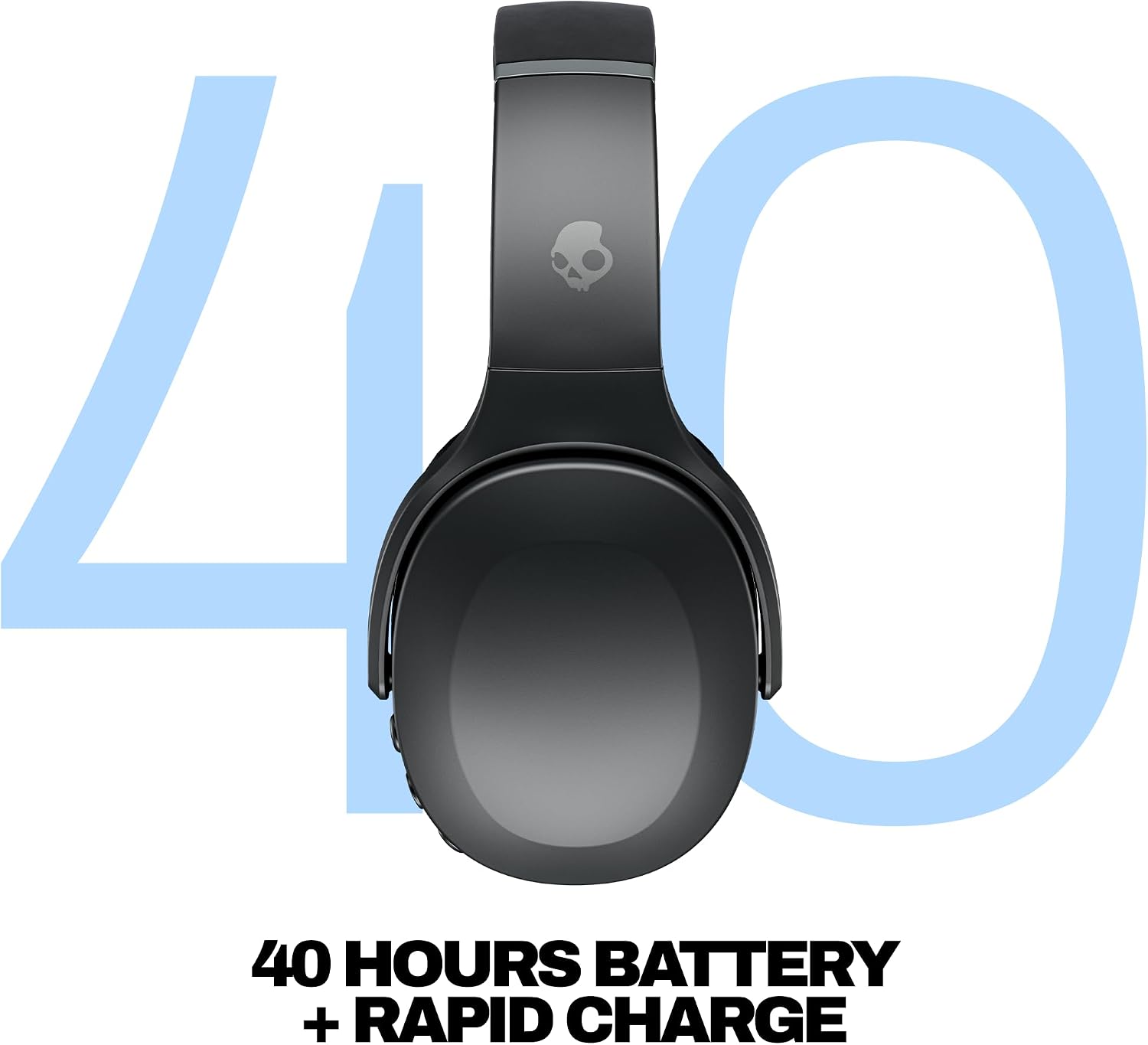 Wireless multi-sensory bass headphones - Asphalt | Bluetooth, noise isolating over-ear fit, 40 hours battery, microphone, working out, gym, travel, studying, music - view 3