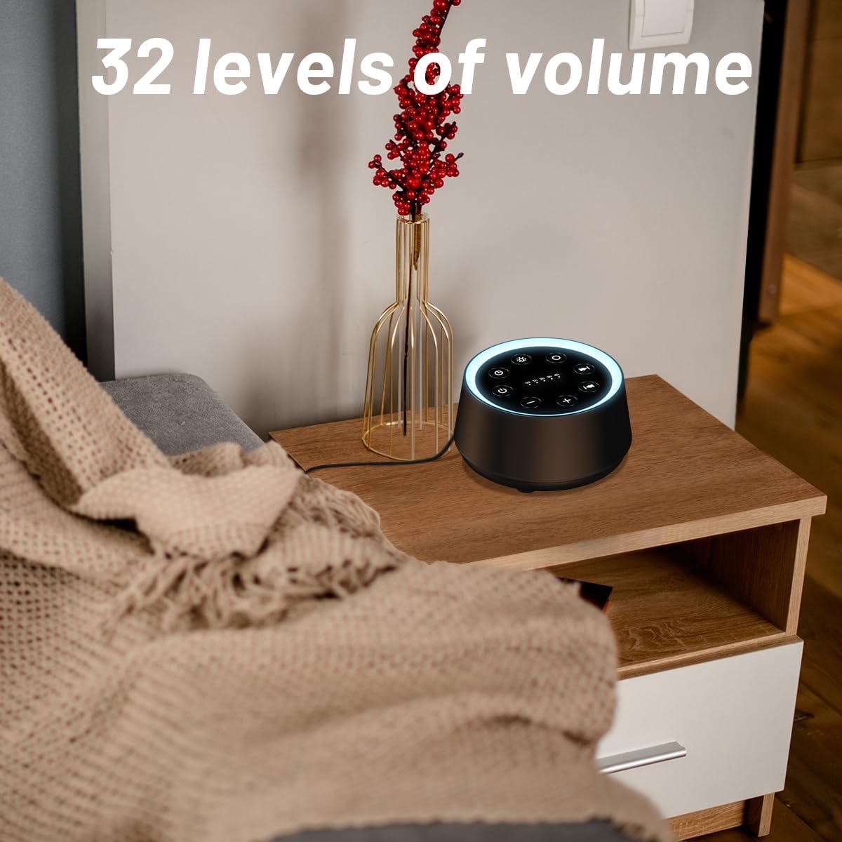 Sleep Sound Machine White Noise Machines with 30 Soothing Sounds 12 Adjustable Night Light 10 Adjustment Brightness 32 Levels of Volume 5 Timers and Memory Function Home Travel Office - view 6