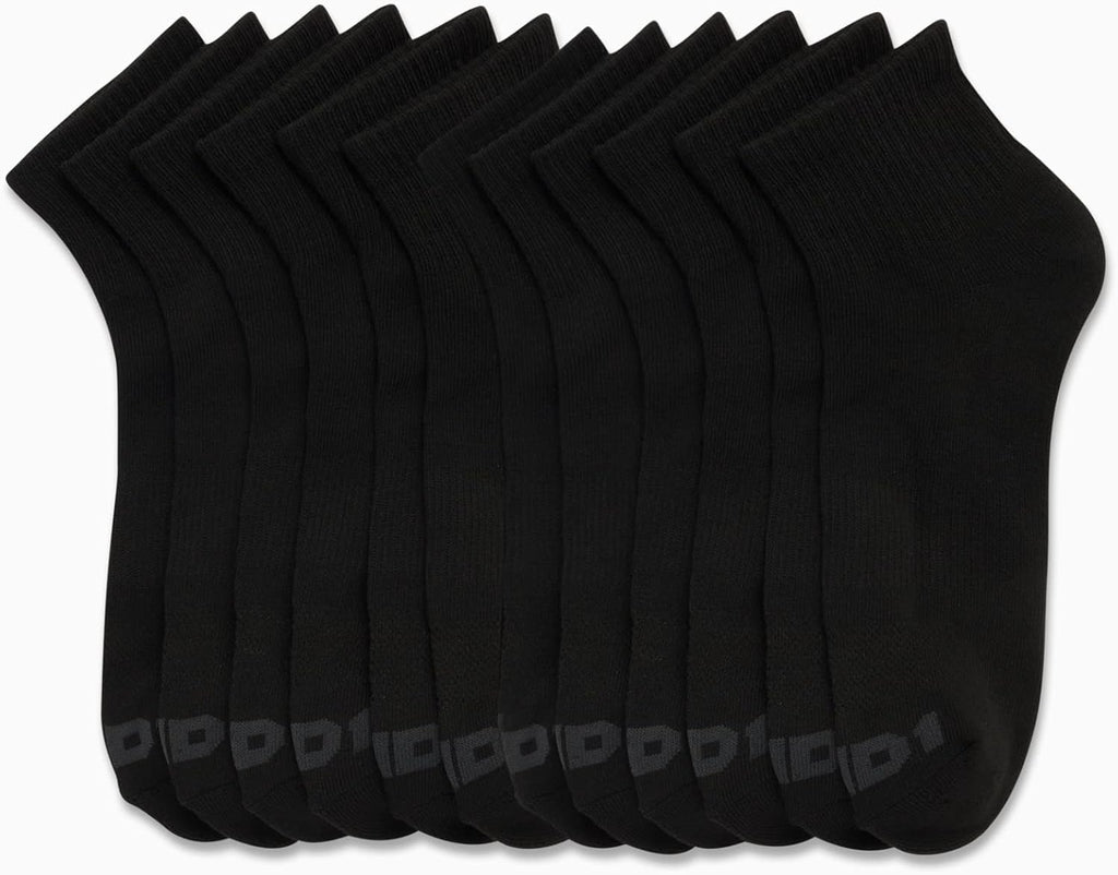 Mens Quarter Socks 12 Pack Cushioned Athletic Ankle Socks | Moisture-Wicking Breathable Comfort, Arch Support, Reinforced Heel and Toe, Soft Stretch Fit for Sports, Running and Gym - view 3
