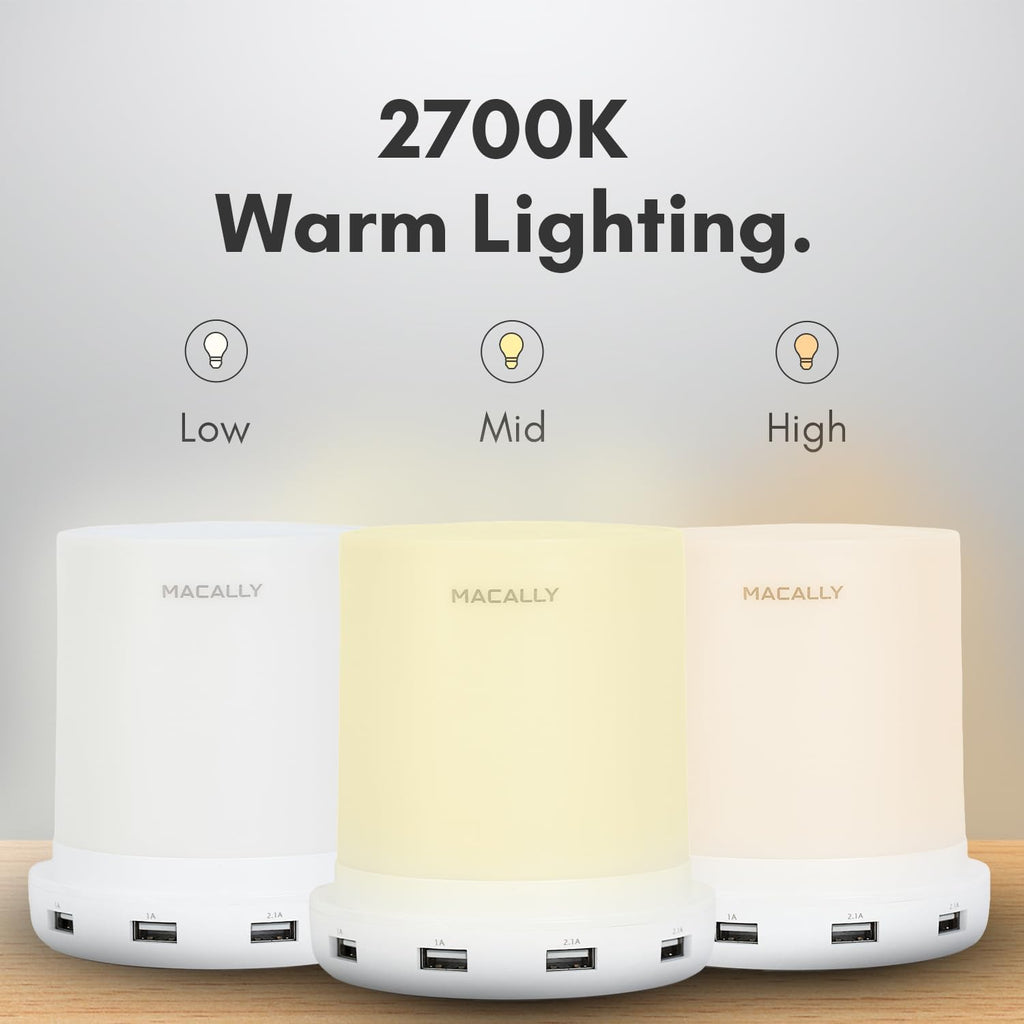 Small touch lamps for nightstand - bedside lamp with USB port - 3 way dimmable short table lamp for small spaces - use as night light and charger in bedroom - view 4