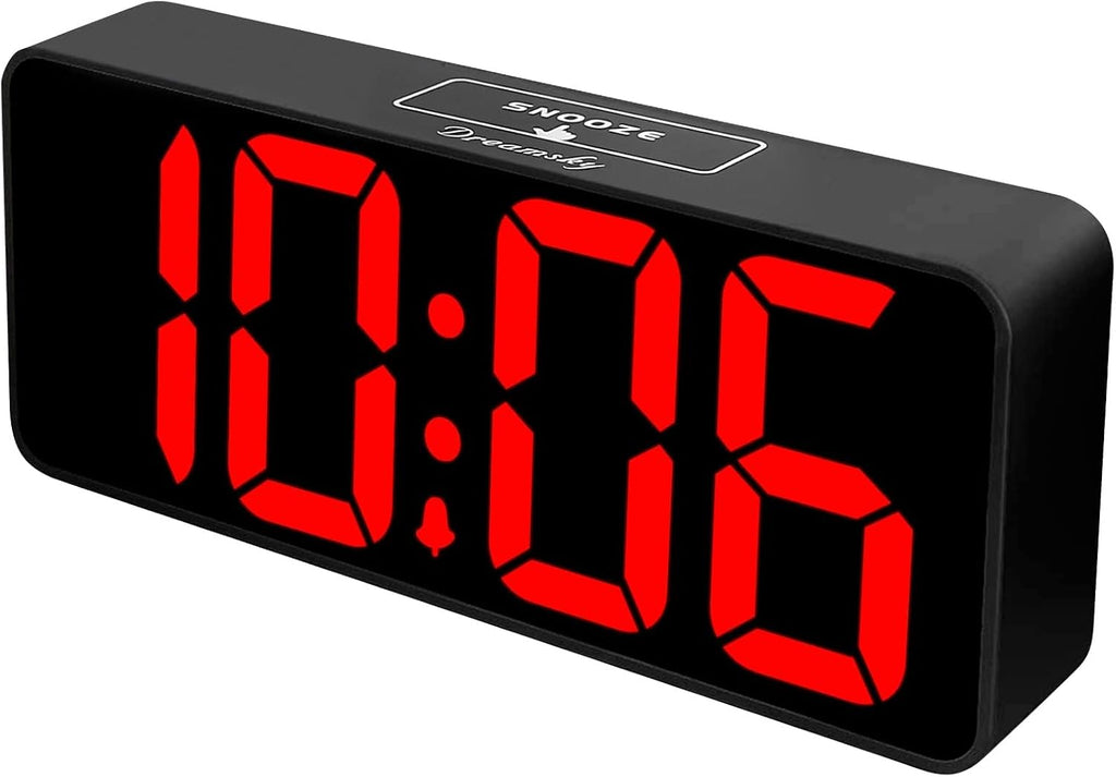 Large digital alarm clock big number for seniors/visually impaired | 9 inches electric clocks for bedroom, jumbo display fully dimmable brightness, USB ports, adjustable alarm volume
