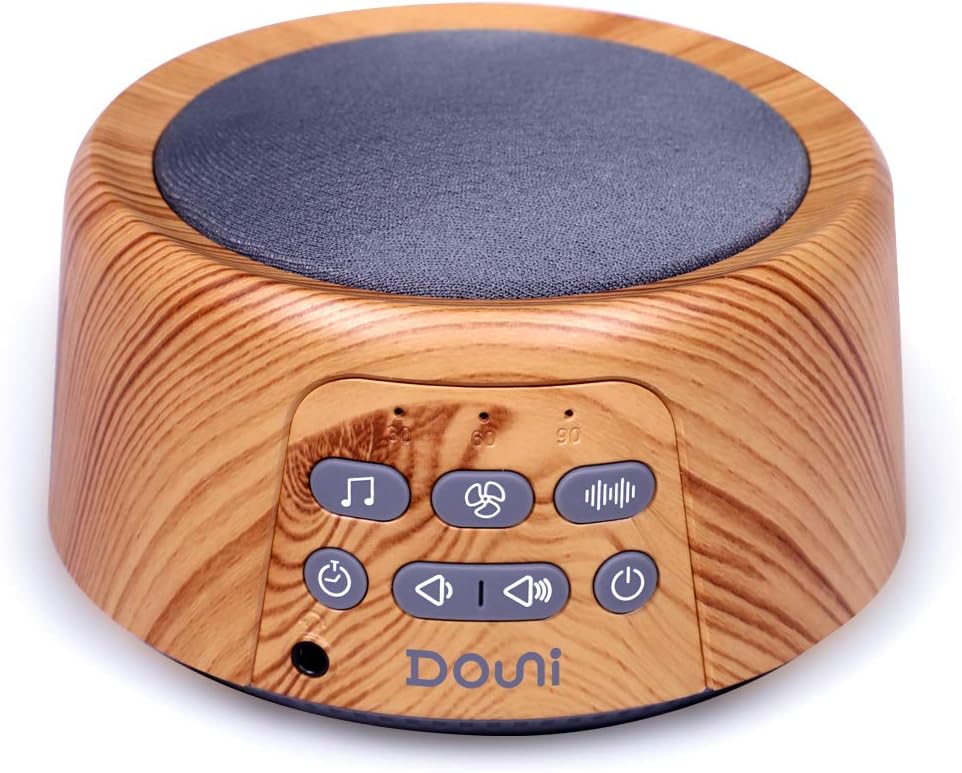 Sleep Sound Machine - White Noise Machine with 27 Soothing Sounds for Sleeping & Relaxation, Timer Settings,Sleep Therapy for Families, Home,Office,Travel.Wood Grain