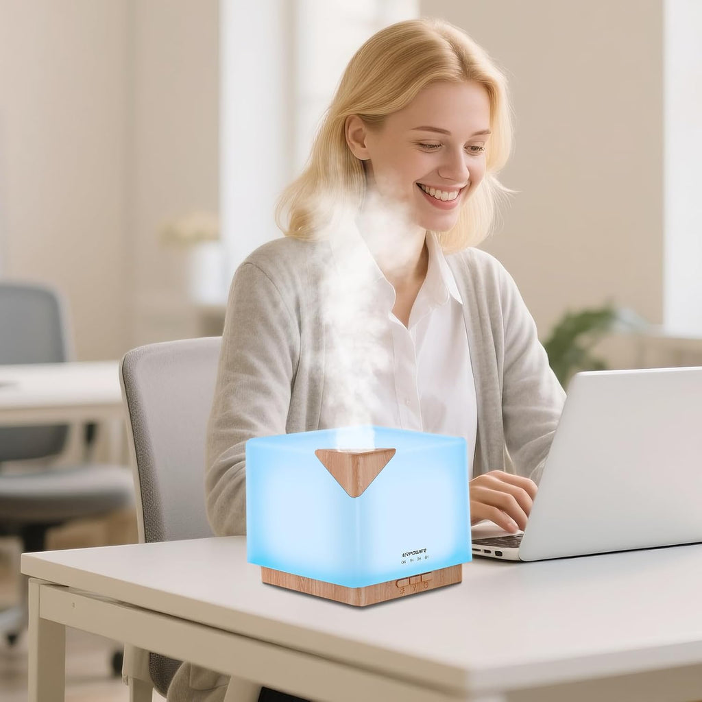 Aromatherapy Essential Oil Diffuser Humidifier, 700ml Large Capacity Modern Ultrasonic Aroma Diffusers Running 20+ Hours with Adjustable Mist Mode/4 Timer Settings for Home Office Study - view 7