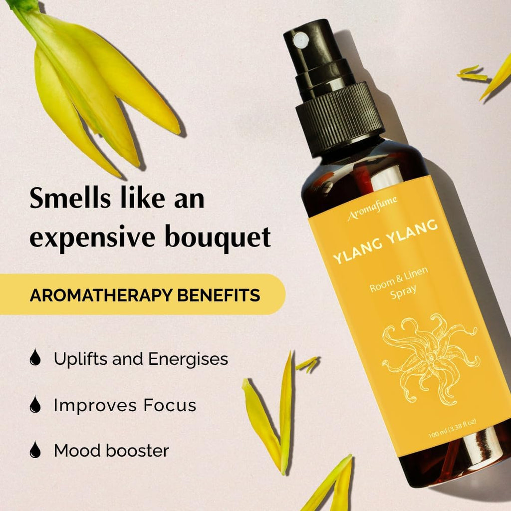 Ylang Ylang Air Freshener Spray for Room, Linen & Pillow 100ml | Made with Pure Ylang Ylang Essential Oil | Aromatherapy Spray to Soothe & Revive | Mist for Bedding, Fabrics - view 5