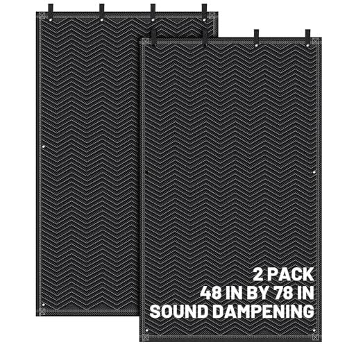 2 Pcs Sound Dampening Blanket Soundproof Blanket Grommeted General Indoor or Outdoor Use(48 x 78 Inches)