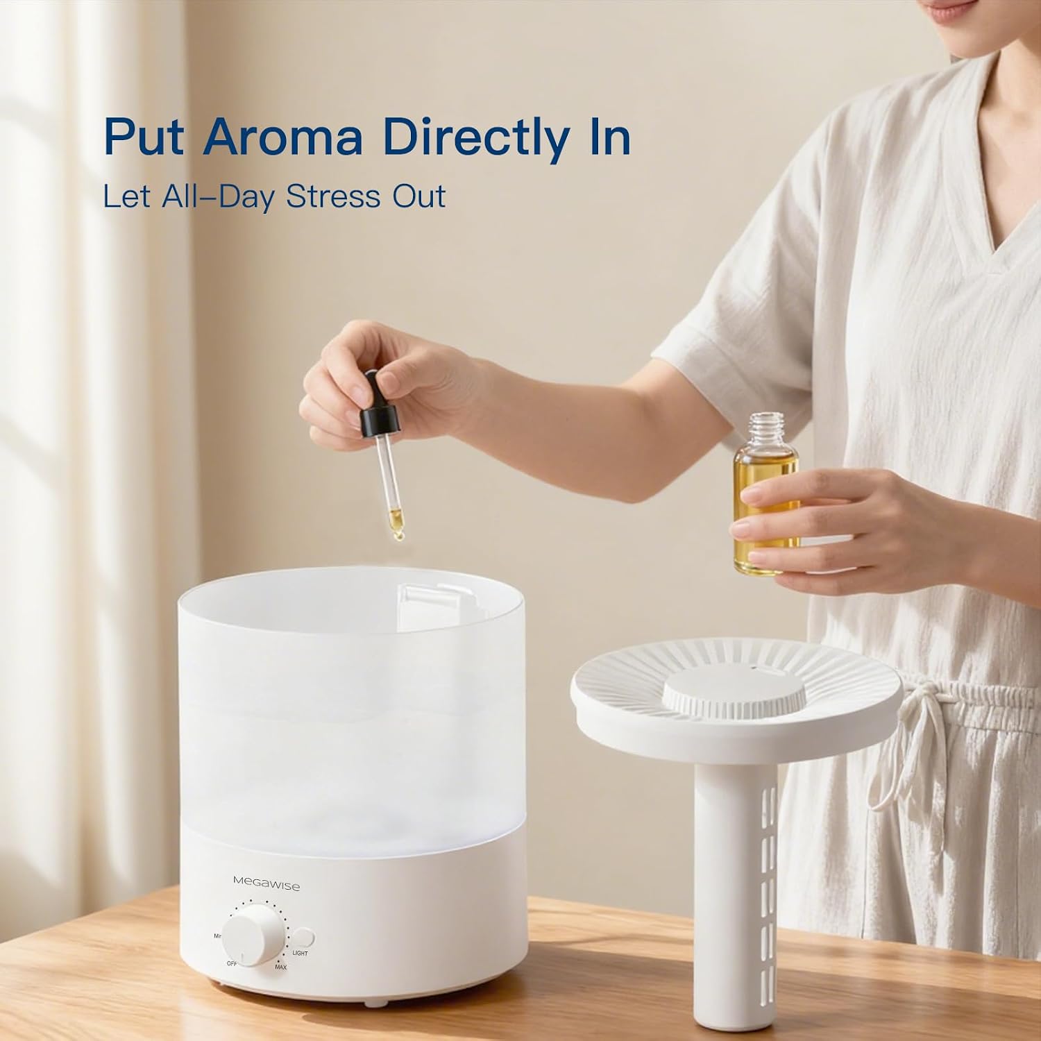 Cool mist humidifiers for bedroom, 2L tank ultra-quiet humidifier for large room, 40H runtime with 7 color ambient light, auto shut-off protection - view 4
