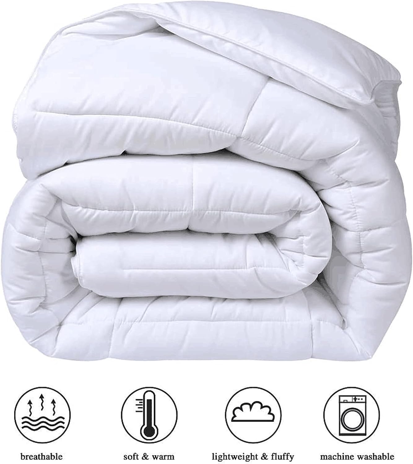 All-Season Oversized King Cooling Comforter Duvet Insert - White | Quilted Down Alternative Comforter, Luxury Hotel Breathable Soft Blanket, Anti-Clump Tech & 8 Tabs, Reversible,98" x 116" - view 2