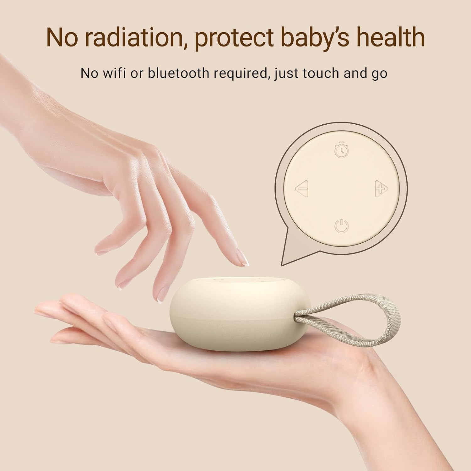 Portable baby sound machine & essentials for babies & kids - white noise machine [timer function] [20 soothing sounds] [15 hours battery life] travel, registry, gifts, clips on baby stroller - view 6