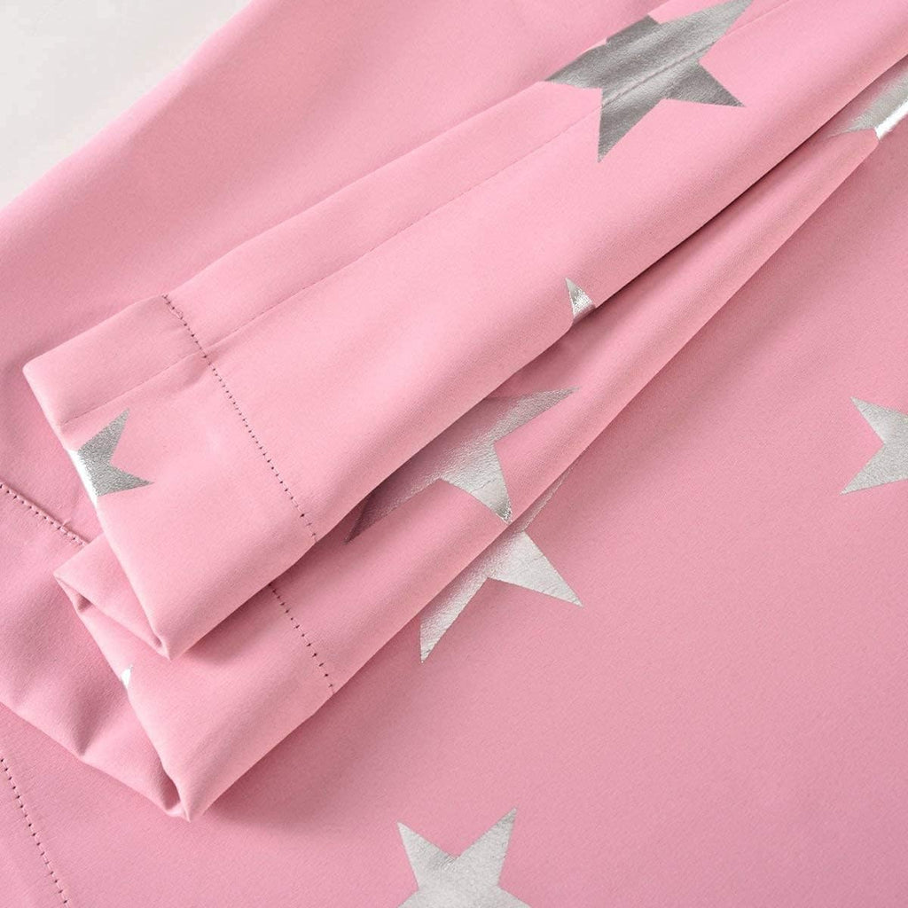 Pink Blackout Curtains for Girls Bedroom 54 Inches Length Stars Window Drapes Silver Foil Printed Room Darkening Panels Grommet Thermal Insulated Drapery Nursery Decor, Baby Pink 38x54 Inches | Silver Foil Star Design with Room Darkening, Thermal Insulate - view 5