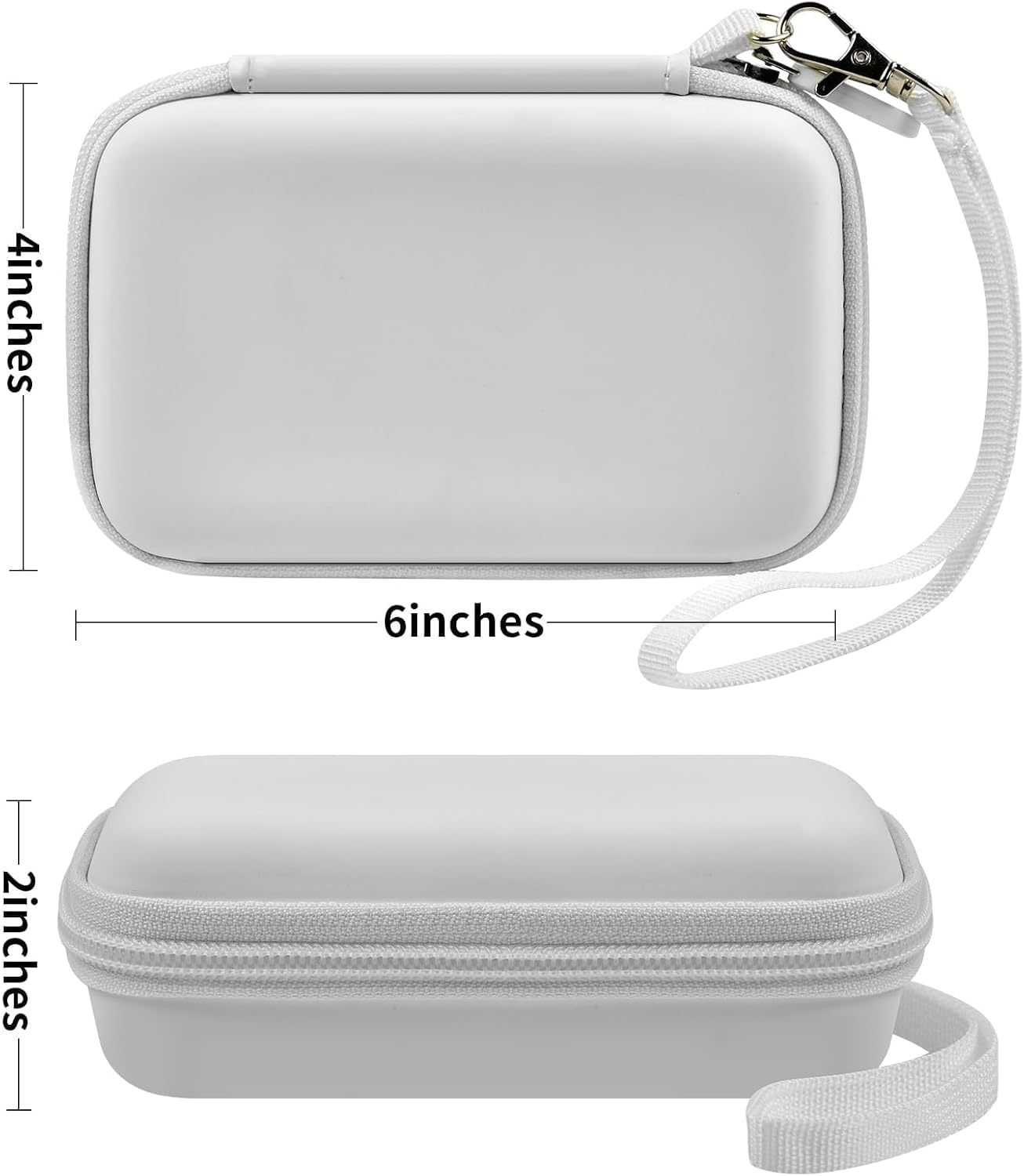 Hard case for 3-in-1 charging station | foldable charger station, hard shell case, with strap, mesh pocket, case only white - view 6