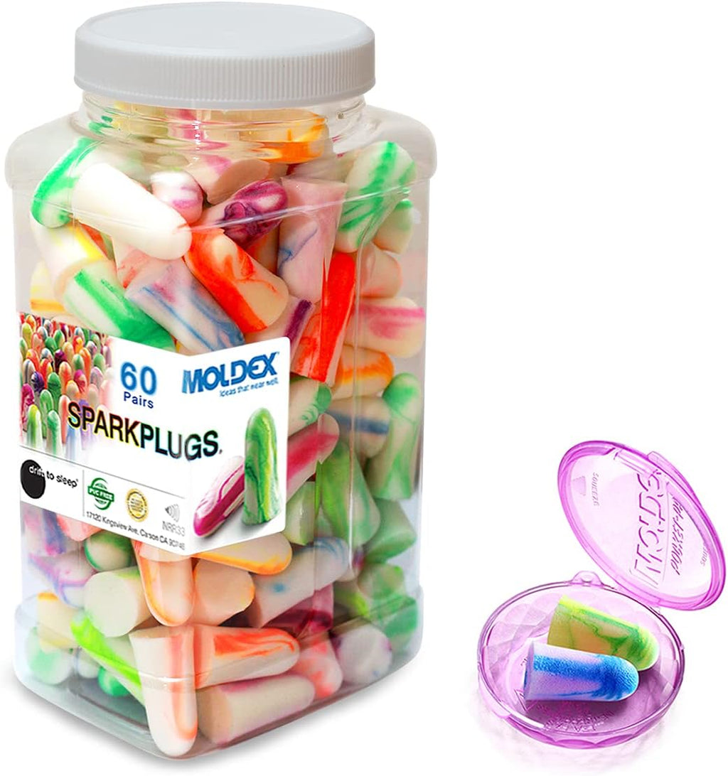 Soft foam earplugs softies ear plugs for sleeping, snoring, work, travel, shooting -33dB highest NRR made in USA (bottle pack, 60 pairs)