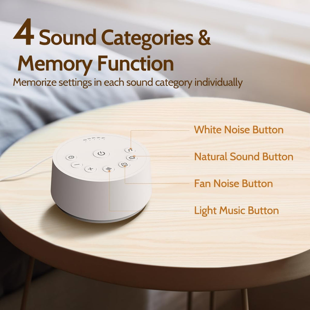 Sound Machines Sleep White Noise Machine with 25 Soothing Sounds 32 Volume Levels 5 Timers and 4 Sound Categories and Memory Function for Kids Adults and Home - view 3