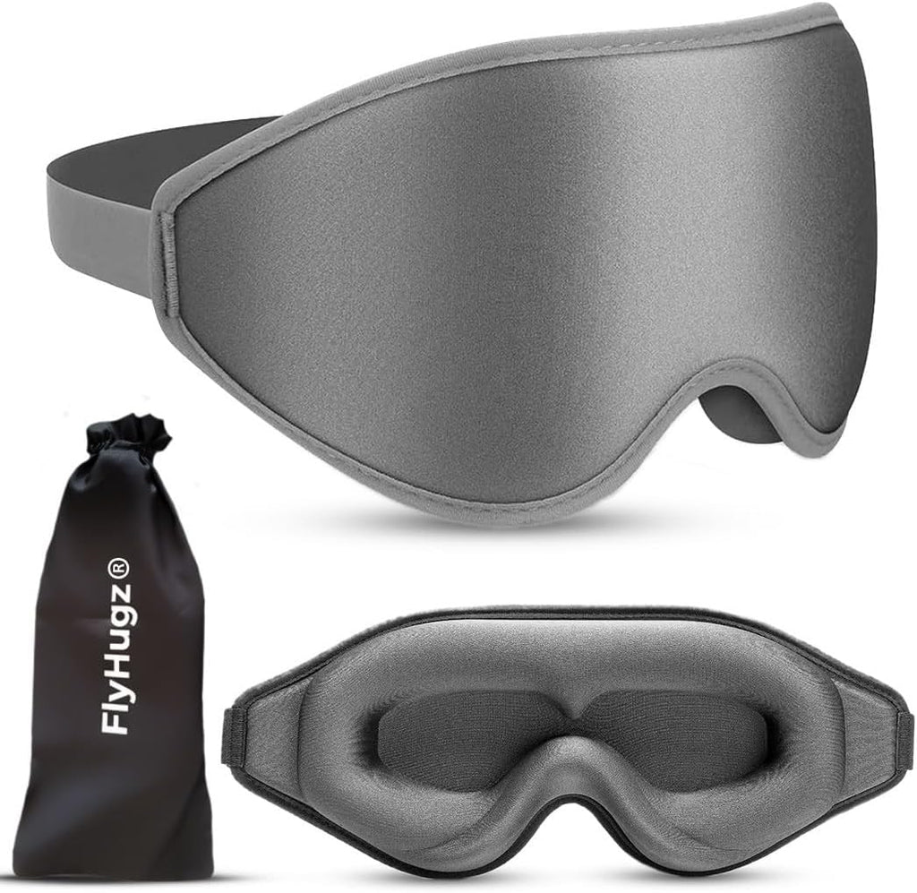 3D Travel & Home Sleep Mask|Ultra-Soft, 100% Light-Blocking Eye Mask for Deeper Sleep,Adjustable Strap with Nose Bridge Design|Perfect for Travel and Insomnia