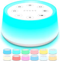 White Noise Machine with 30 Sleep Music 5 Timers 12 Colors Baby Night Light with Memory Function Sound Machine for Sleep Nursery Home Travel(T-White)