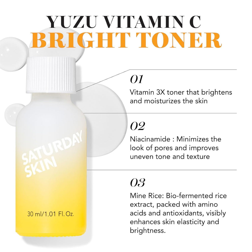 3-Piece Skin Care Set | Yuzu Vitamin C Sleep Mask & Yuzu Bright Toner & Eye Cream Korean Beauty Best Vitamin C Skincare Set - view 4