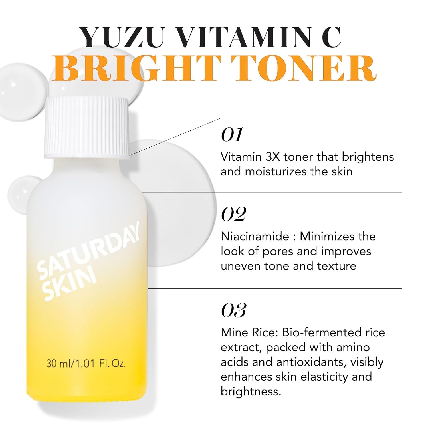 3-Piece Skin Care Set | Yuzu Vitamin C Sleep Mask & Yuzu Bright Toner & Eye Cream Korean Beauty Best Vitamin C Skincare Set - view 4