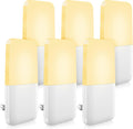 Plug in Night Light, Warm White LED Nightlights with Smart Dusk to Dawn Sensor for Kids, Nursery, Ideal for Bedroom, Bathroom,Hallway, Stairs, Kitchen, 6 Pack