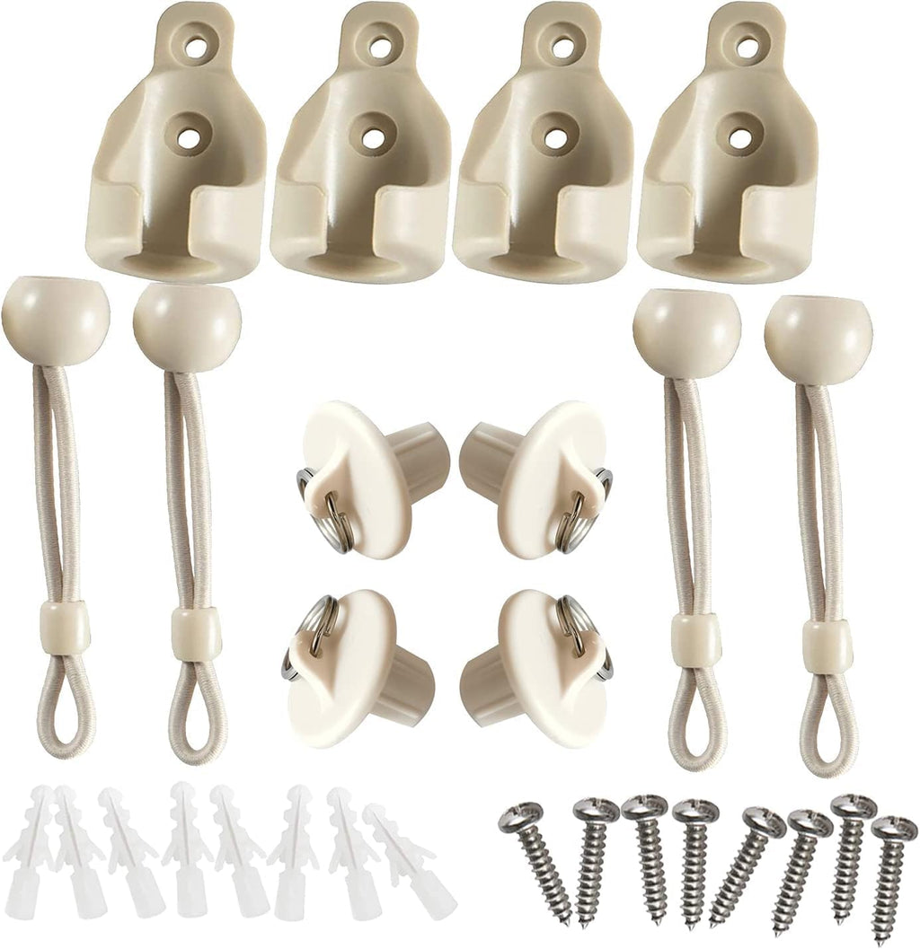 2 pack bungee kit end caps replacement parts | beige 2 pack bungee kit with end caps for outdoor roller shades. Replacement parts for indoor and outdoor use