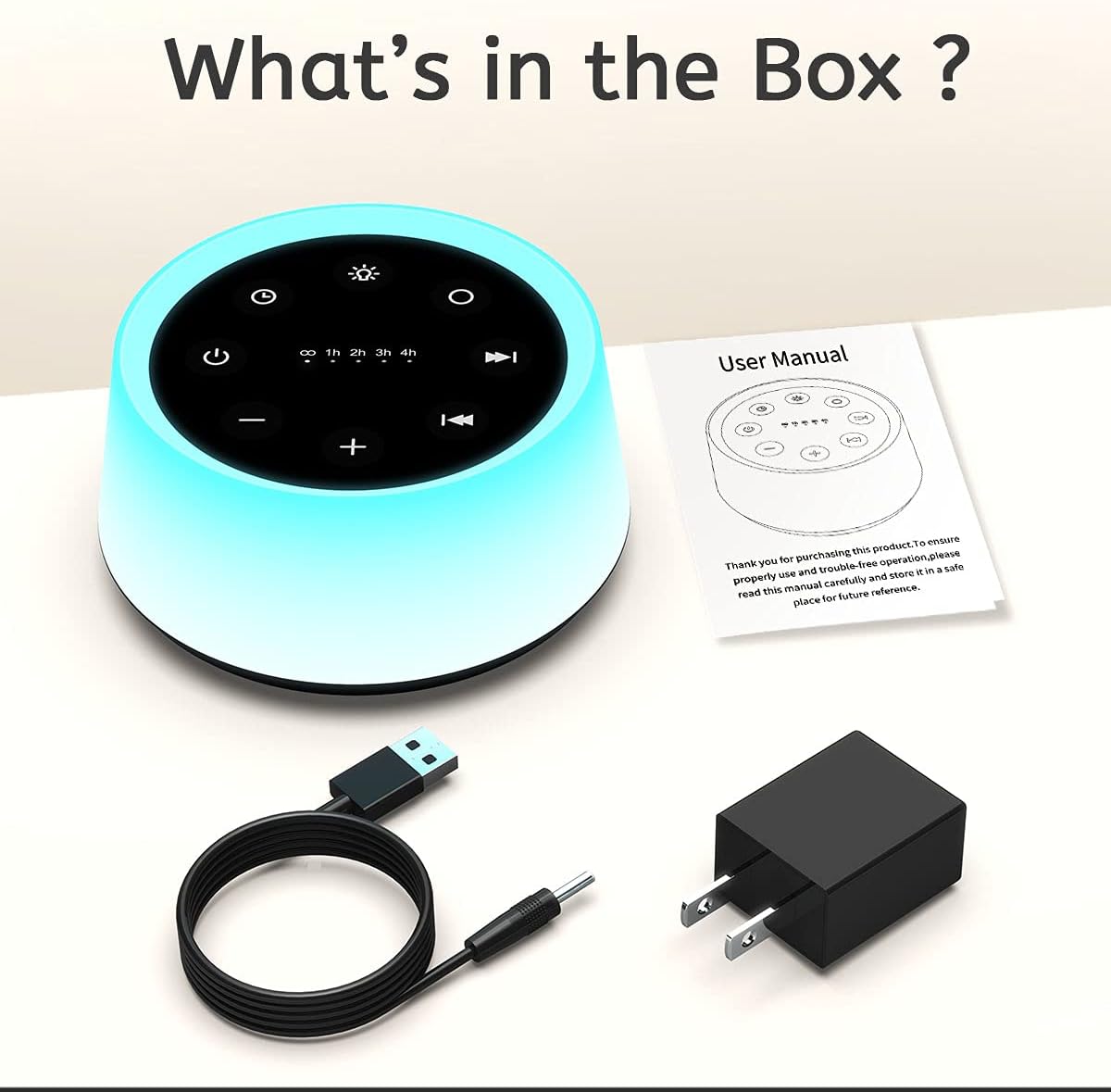 Sound Machine and White Noise Machine with 30 Soothing Sounds 12 Colors for Kids Adult Baby Night Light with Memory Function for Home Office (Black) - view 6