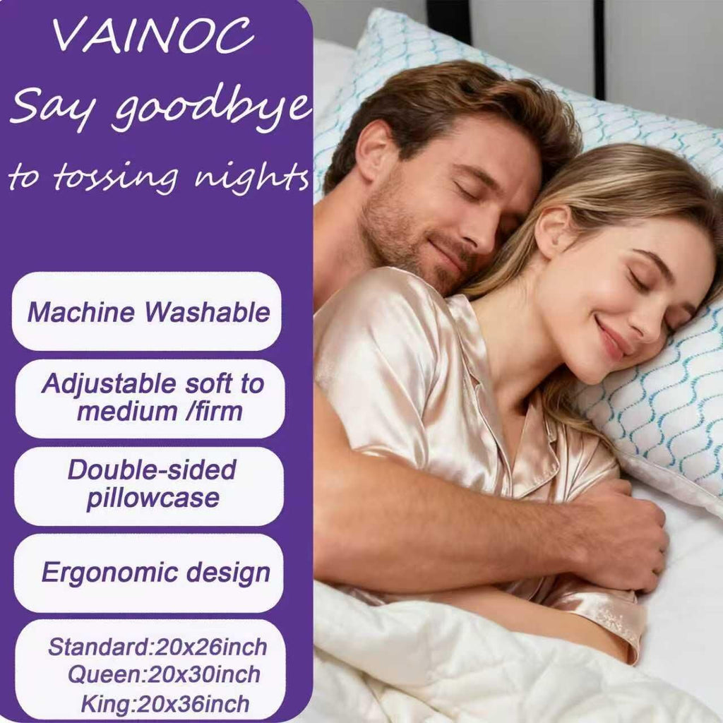 Memory foam pillows queen size set of 2, cooling pillow for side sleepers, adjustable firm pillow, breathable washable removable covers, for hot, side, back, stomach sleeper, relieve shoulder neck pain - view 2
