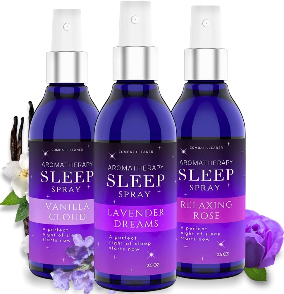 Pillow Sleep Spray Mist for Deep Sleep, Help Stress & Anxiety Relief Aid | Pillow Spray for Sleeping 3Pack, Calming Lavender, Vanilla, Rose Mist, Deep Sleep Bed Pillow Spray