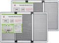Window screen, fixed 19.68" height, fits window opening width 28" to 52", adjustable sliding screen insert, large, 2-pack