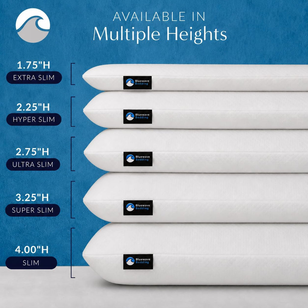 Hyper Slim Gel Memory Foam Pillow for Stomach and Back Sleepers - Thin, Flat Design for Cervical Neck Alignment and Deeper Sleep (2.25-Inches Height, King Size) - view 2