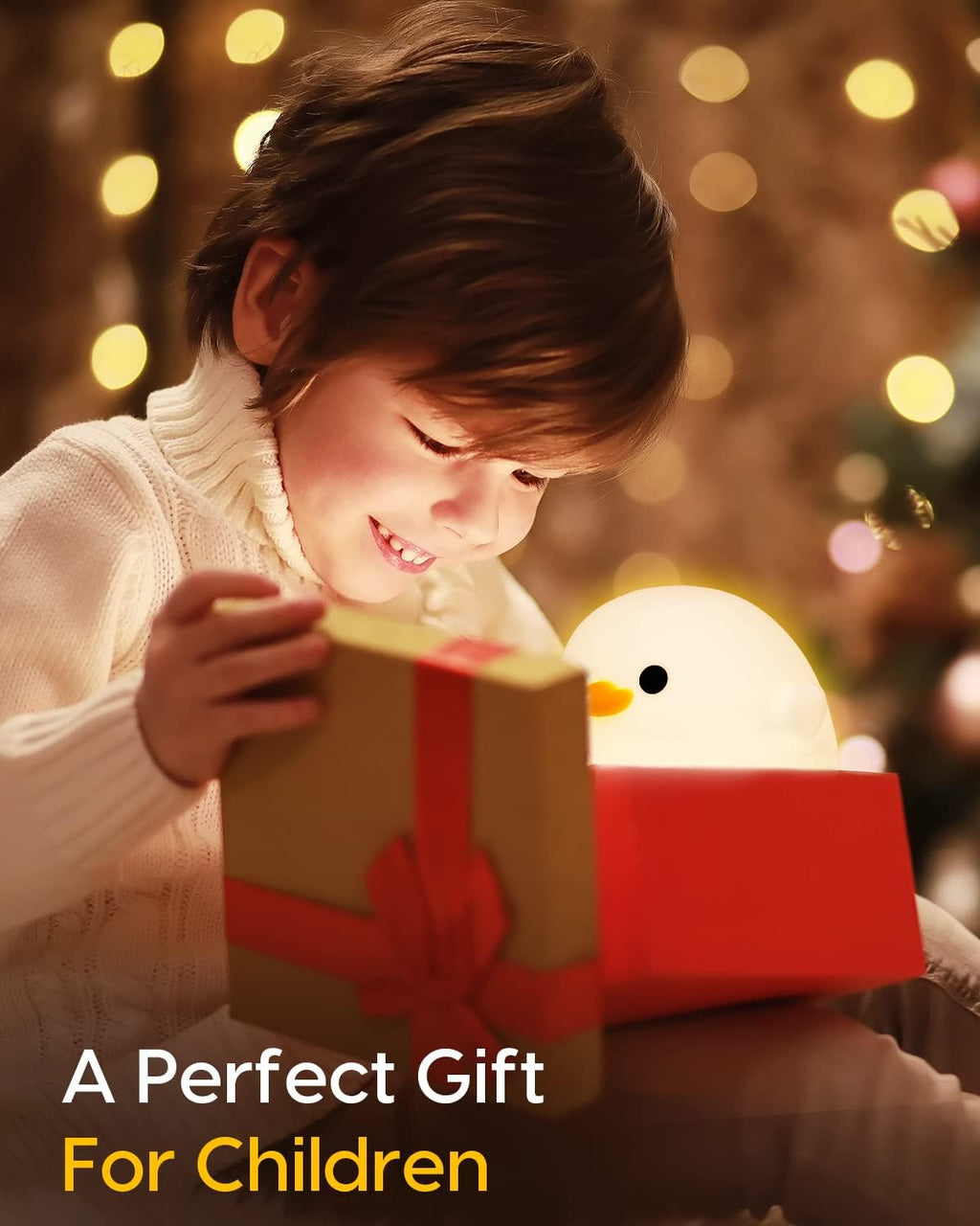 Duck night light, cute duck lamp, silicone dimmable nursery nightlight, rechargeable LED bedside lamp with 20 minutes timer & tap control baby girls women bedrooms, living room - view 7