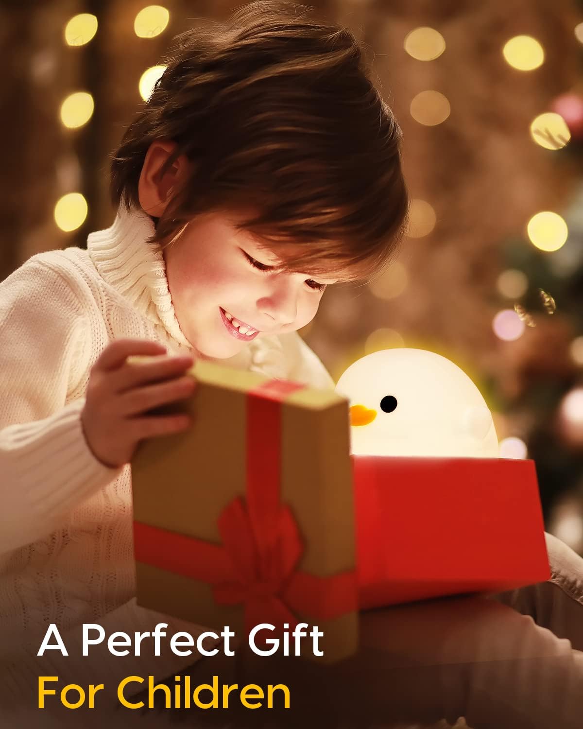 Duck night light, cute duck lamp, silicone dimmable nursery nightlight, rechargeable LED bedside lamp with 20 minutes timer & tap control baby girls women bedrooms, living room - view 7