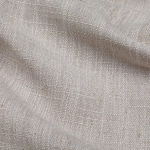 Extra Wide 100 Inches Wide Faux Linen Curtain Room Darkening Drape in Living Room Bedroom Glass Door 100Wx84L, 1 Panel, Birch, Tallis Collection - view 3