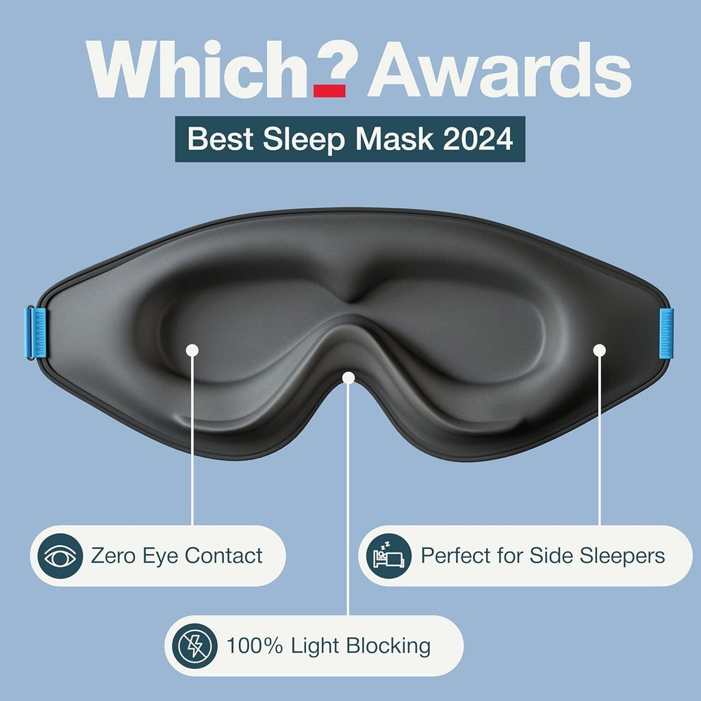 Sleep Mask for Men and Women, 3D Blackout Eye Masks for Sleep | Sleeping Mask, Blindfold, Zero Pressure, Breathable, Side Sleepers &Eyelash Friendly, Night & Travel Eye Mask (Black) - view 5