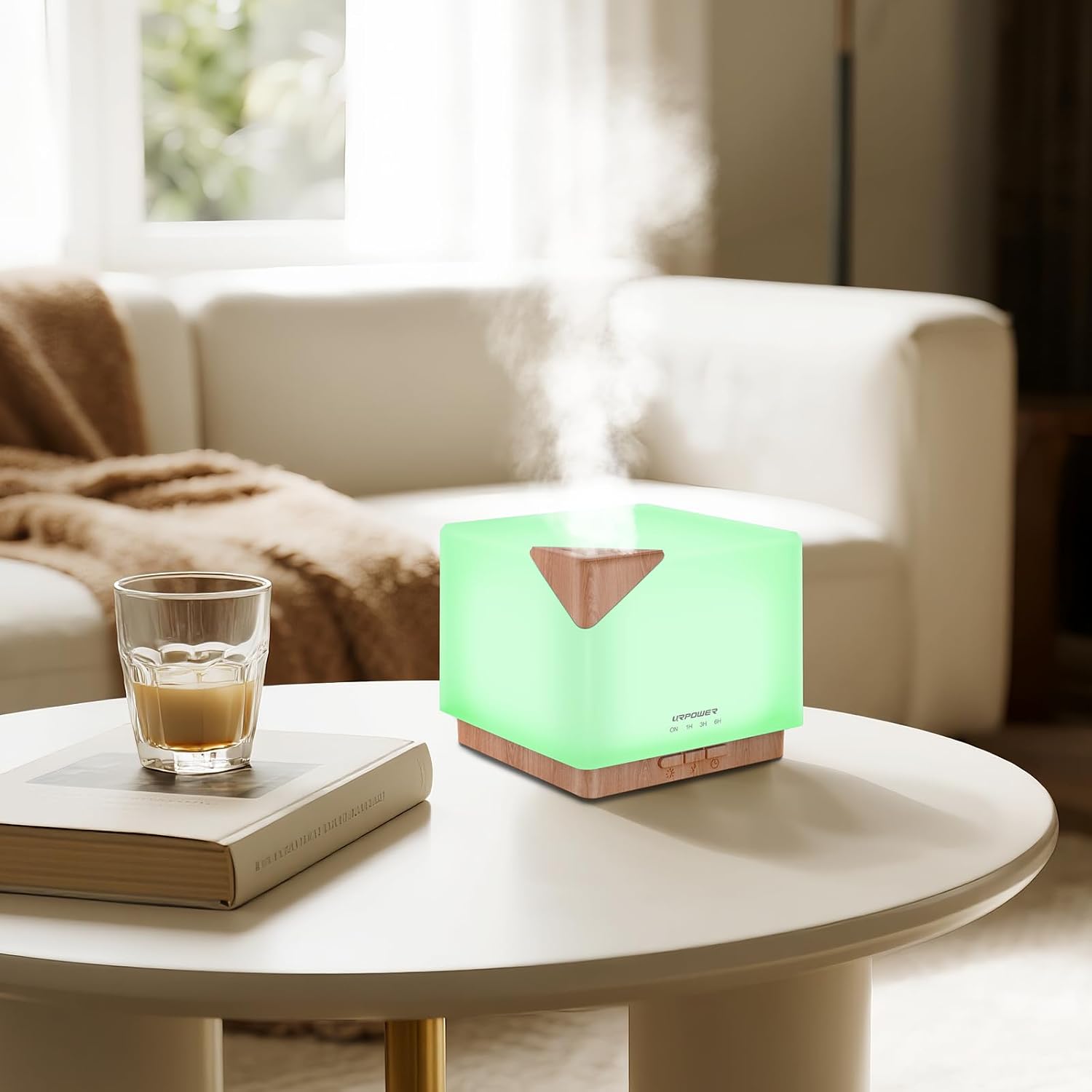 Aromatherapy Essential Oil Diffuser Humidifier, 700ml Large Capacity Modern Ultrasonic Aroma Diffusers Running 20+ Hours with Adjustable Mist Mode/4 Timer Settings for Home Office Study - view 6