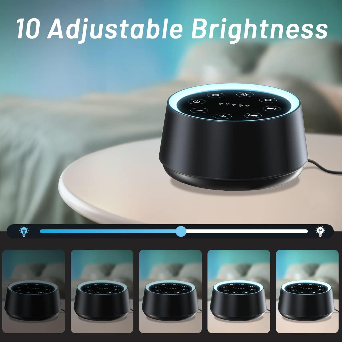 Sleep Sound Machine White Noise Machines with 30 Soothing Sounds 12 Adjustable Night Light 10 Adjustment Brightness 32 Levels of Volume 5 Timers and Memory Function Home Travel Office - view 4