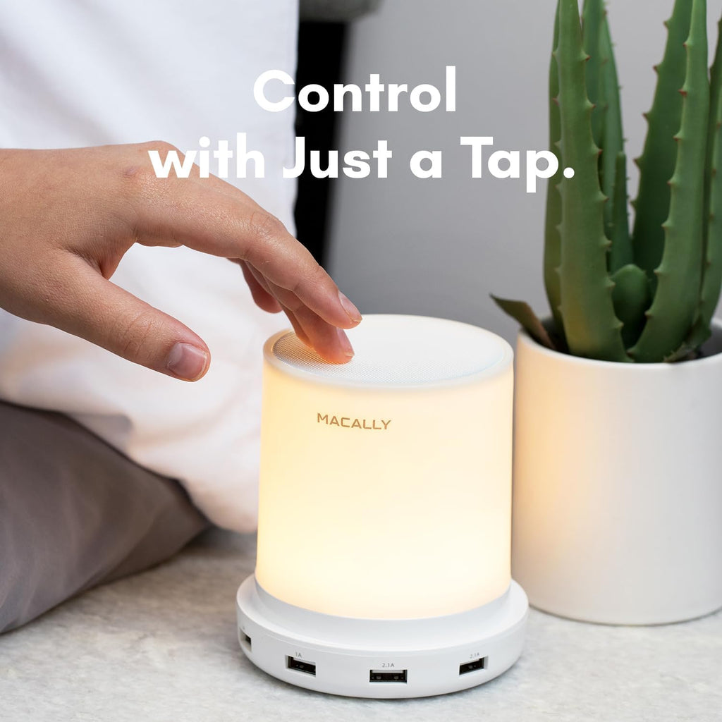 Small touch lamps for nightstand - bedside lamp with USB port - 3 way dimmable short table lamp for small spaces - use as night light and charger in bedroom - view 5