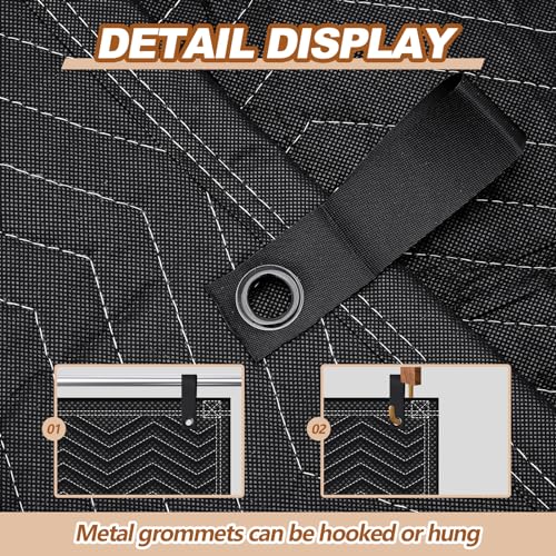 2 Pcs Sound Dampening Blanket Soundproof Blanket Grommeted General Indoor or Outdoor Use(48 x 78 Inches) - view 4