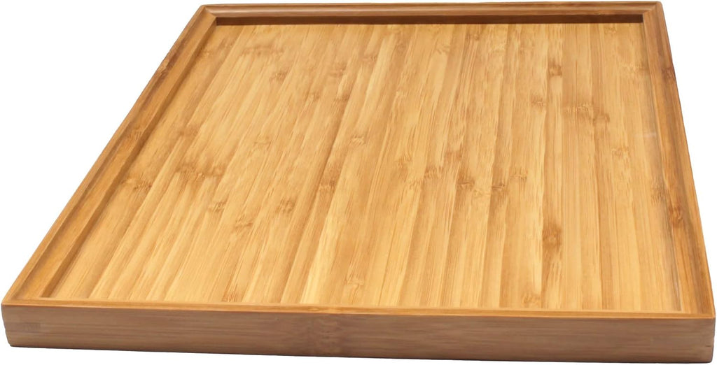 Organic Bamboo Serving Tray, Vanity, Tea Serving, Appetizers, Snacks, Charcuterie Board, 11"x8.9"x0.6" - 1 Tray - view 3