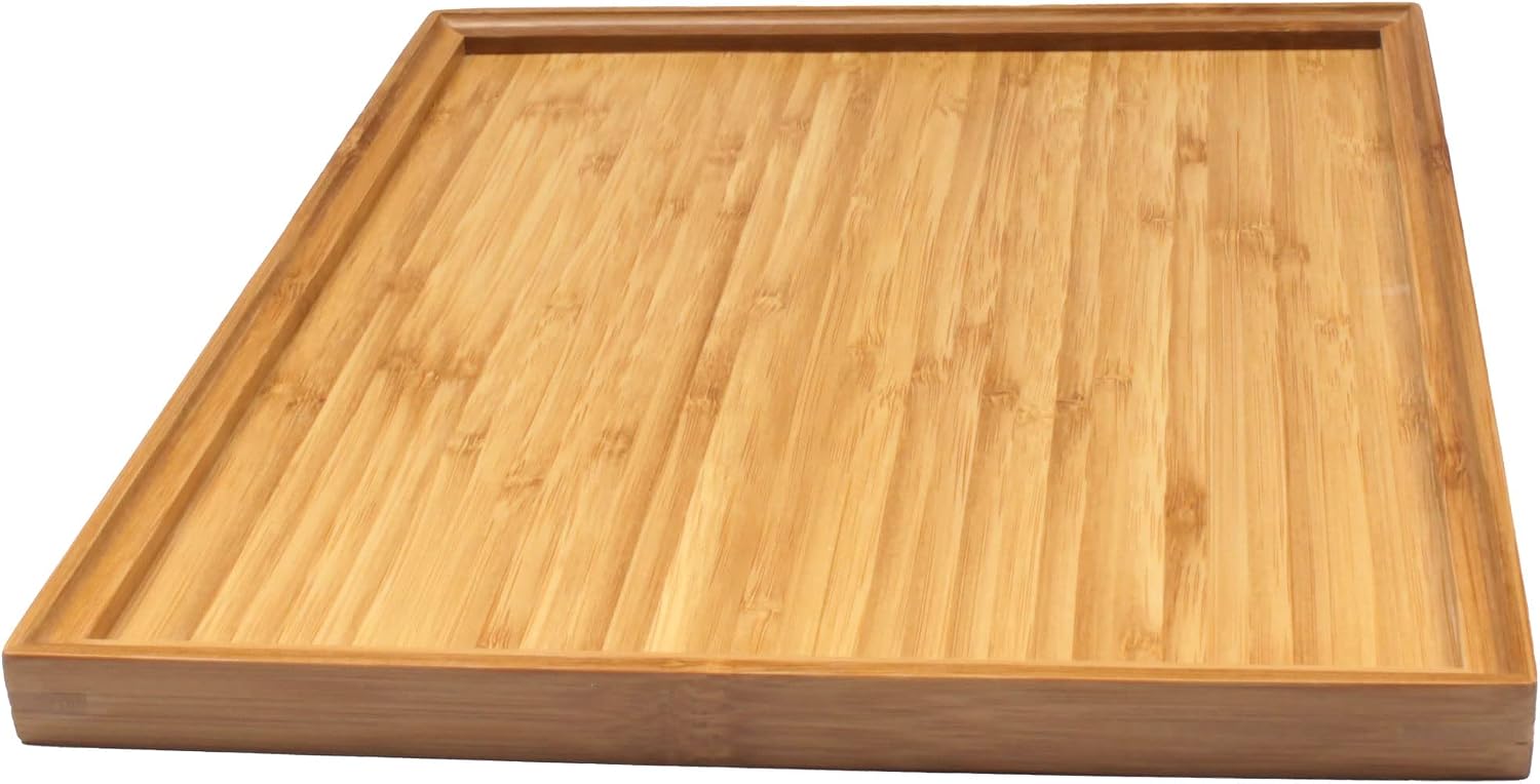Organic Bamboo Serving Tray, Vanity, Tea Serving, Appetizers, Snacks, Charcuterie Board, 11"x8.9"x0.6" - 1 Tray - view 3