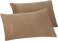 Solid pillowcases 1500 premium hotel quality microfiber - smooth weave, wrinkle and stain resistant, easy slip-on, 2-piece set, king pillowcase, taupe