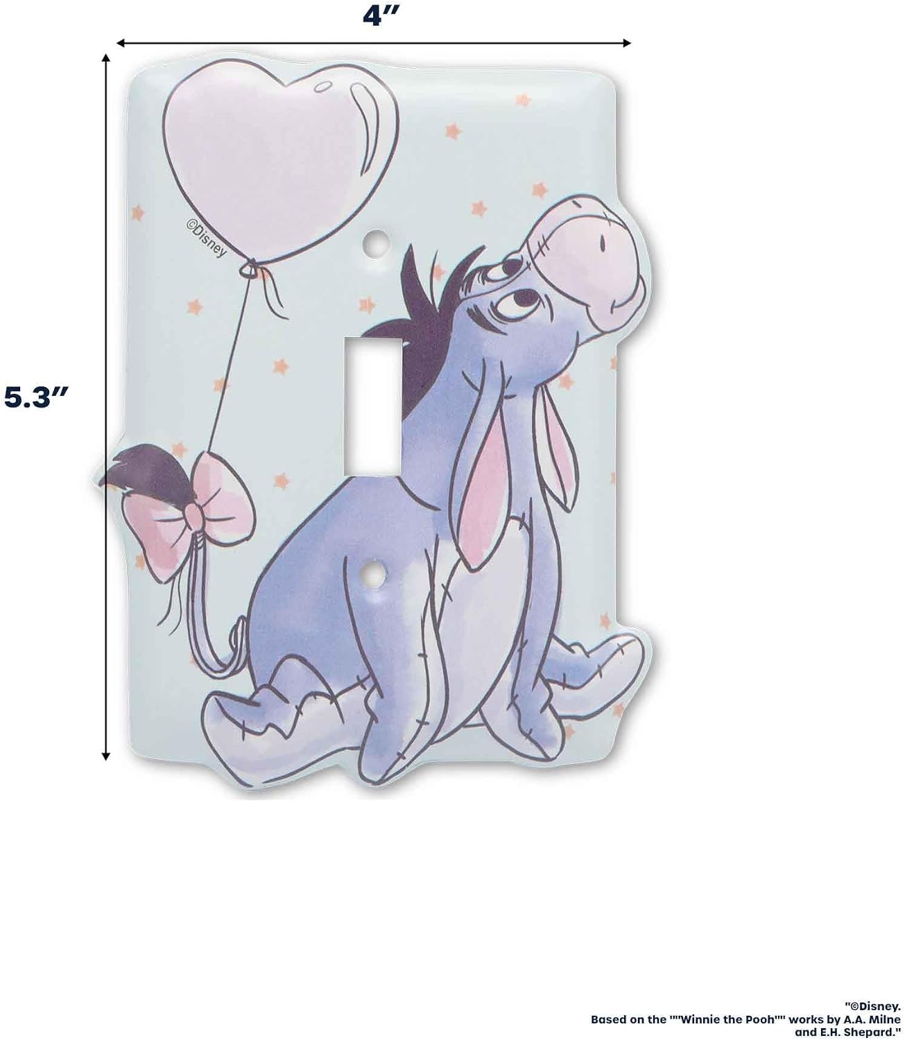 Winnie the Pooh Eeyore metal light switch plate | Eeyore switch plate decoration for kids' bedroom or nursery - view 7