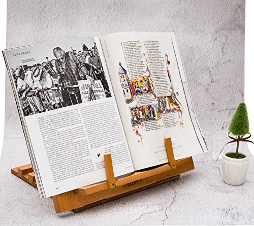 Wooden Cookbook Stand Adjustable Beech Book Holder and Tablet Easel - view 7